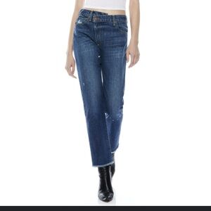 Alice+ Olivia Amazing‎ Asymmetrical Jeans Blue 27